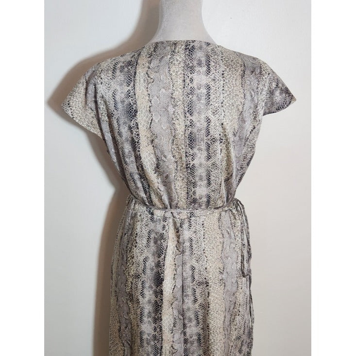 The Limited Knee Length Snakeskin Print Wrap Dress Size 6P