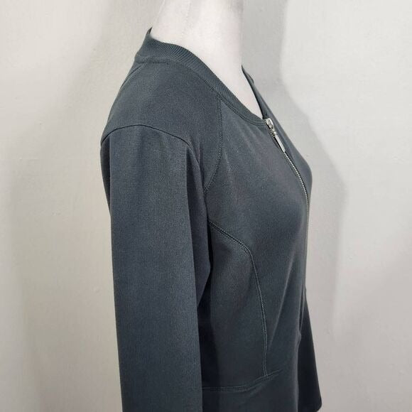 D&Co. Gray Knit Jacket Size XXS Casual Gray Zip Front Jacket Zip-Up Gray Jacket