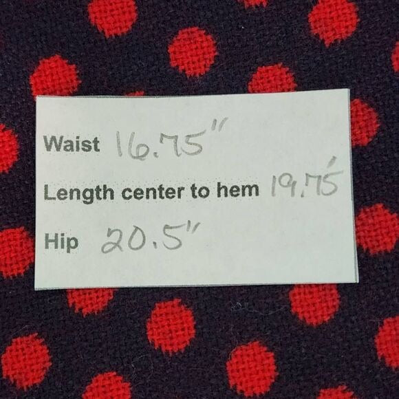 Talbots Navy and Red Polka Dot Wool Straight Skirt Size 14 Petite Preppy Skirt, New