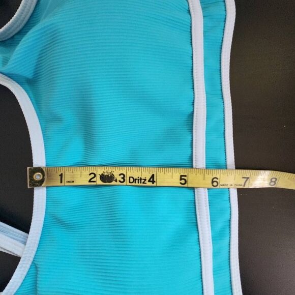 AI'MAGE Blue Bikini with Light Blue Trim and High Waist Bottoms NWT Size 2XL