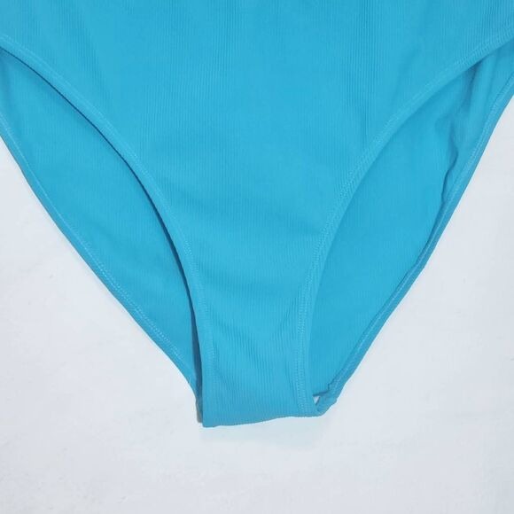 AI'MAGE Blue Bikini with Light Blue Trim and High Waist Bottoms NWT Size 2XL