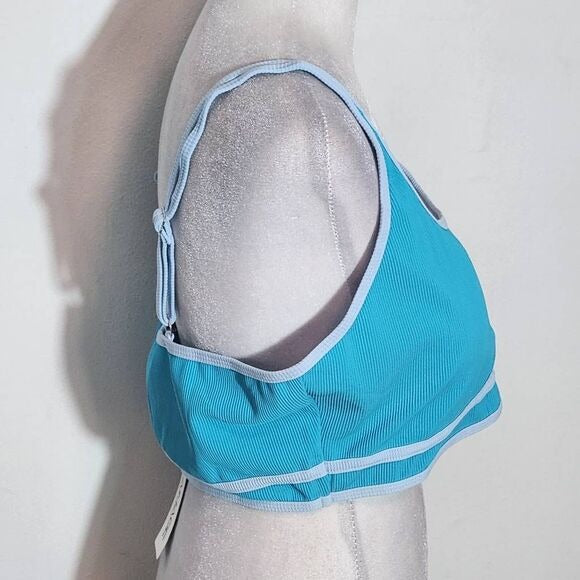 AI'MAGE Blue Bikini with Light Blue Trim and High Waist Bottoms NWT Size 2XL