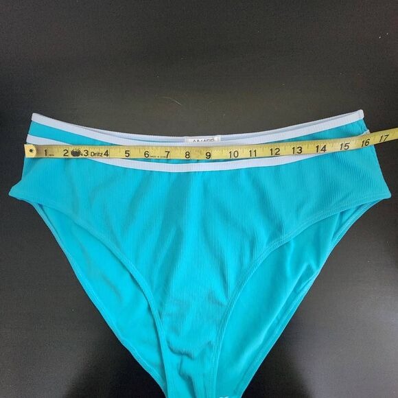 AI'MAGE Blue Bikini with Light Blue Trim and High Waist Bottoms NWT Size 2XL