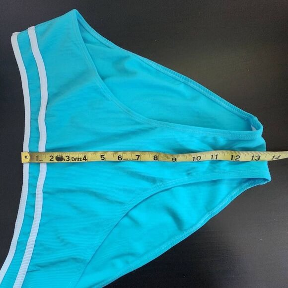 AI'MAGE Blue Bikini with Light Blue Trim and High Waist Bottoms NWT Size 2XL