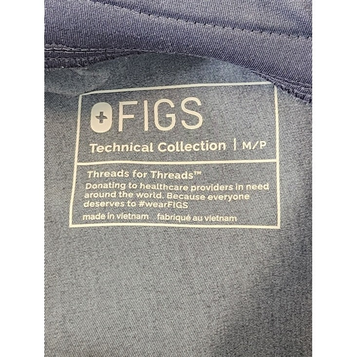 Figs Blue Scrub Pants with Pink Drawstring Size Medium Petite