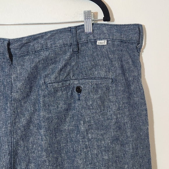 Levi's Men's Blue Chino Shorts Size 42 Mens Blue Linen Blend Shorts