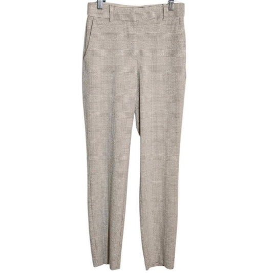 H&M Womens Tan and White Plaid Slim Ankle Pants Size 2