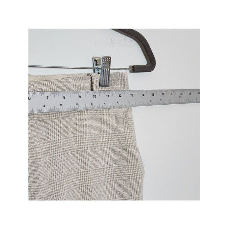 H&M Womens Tan and White Plaid Slim Ankle Pants Size 2