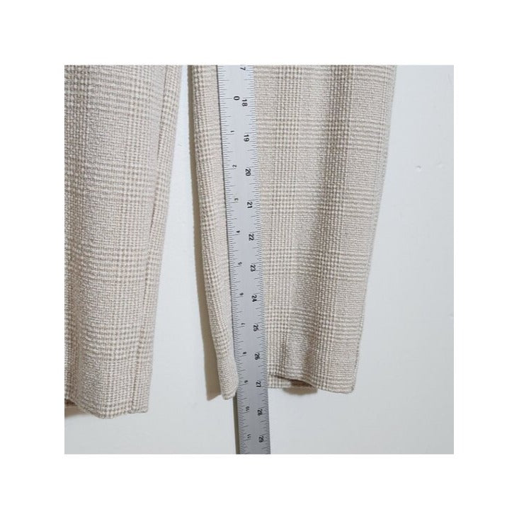 H&M Womens Tan and White Plaid Slim Ankle Pants Size 2