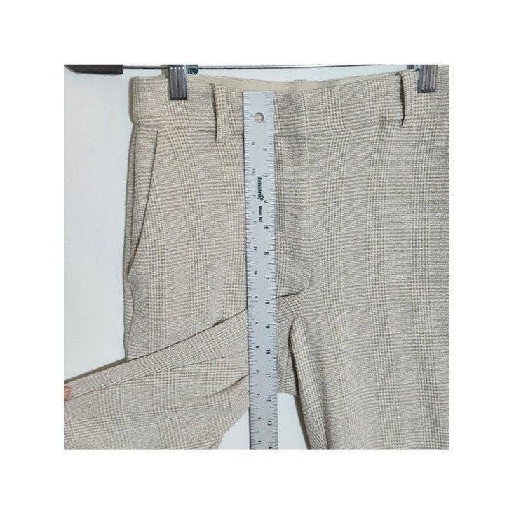 H&M Womens Tan and White Plaid Slim Ankle Pants Size 2