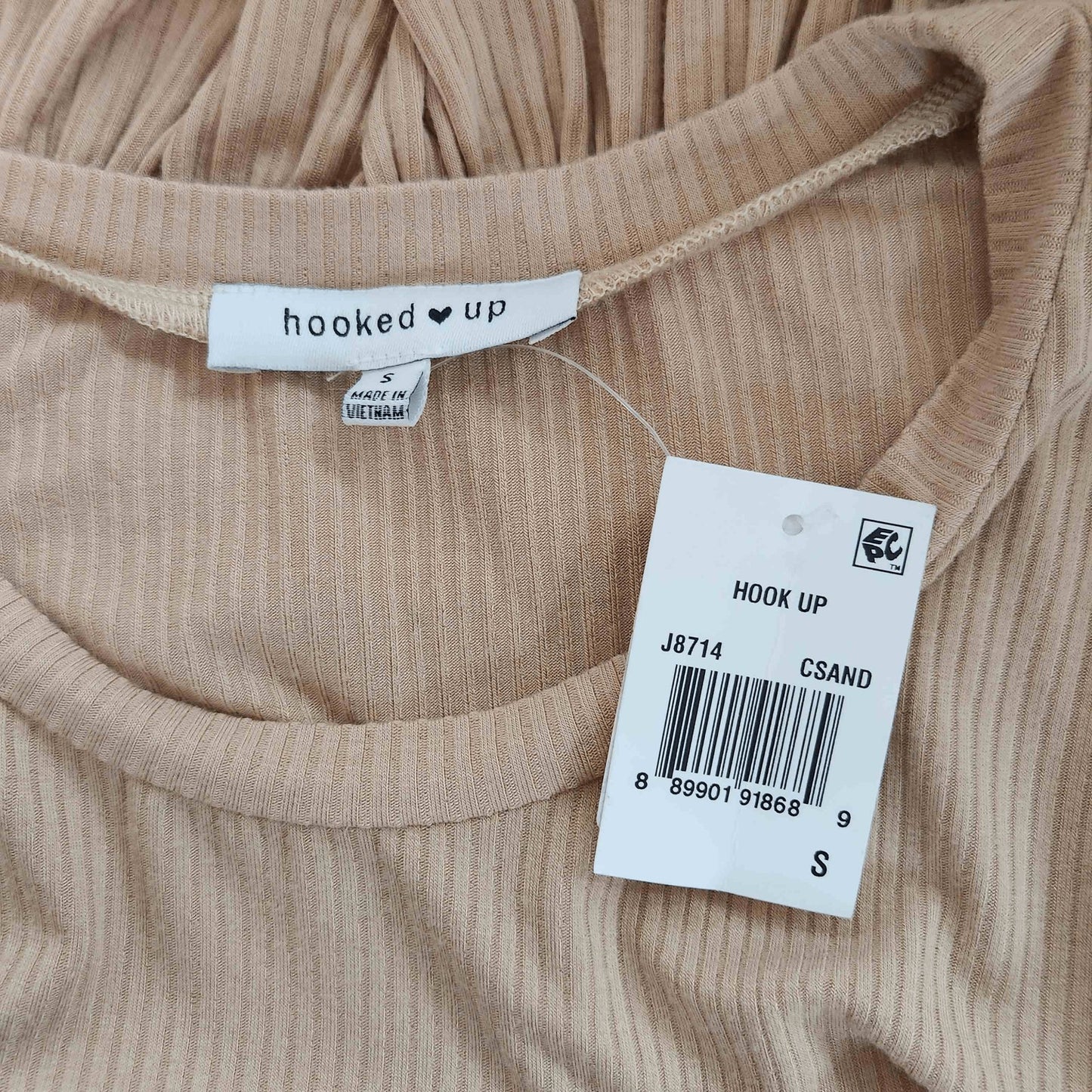 Tan Babydoll Top Size Small NWT Tan Ribbed Knit Boho Top