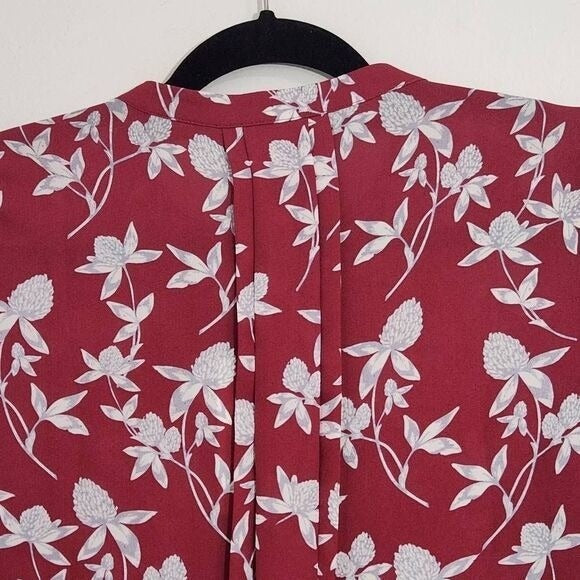 41 Hawthorn Burgundy Floral Top NWT Size XS Petite Floral Blouse Oxblood Top