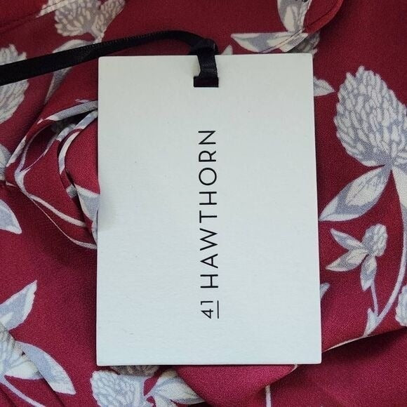 41 Hawthorn Burgundy Floral Top NWT Size XS Petite Floral Blouse Oxblood Top