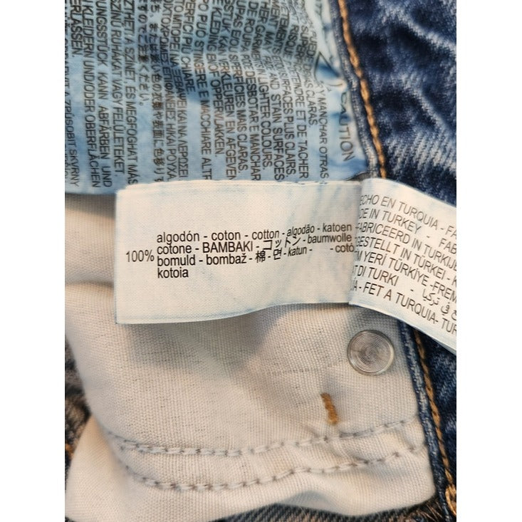 Zara High Waist Straight Leg Distressed Cut-off Jeans Size 4