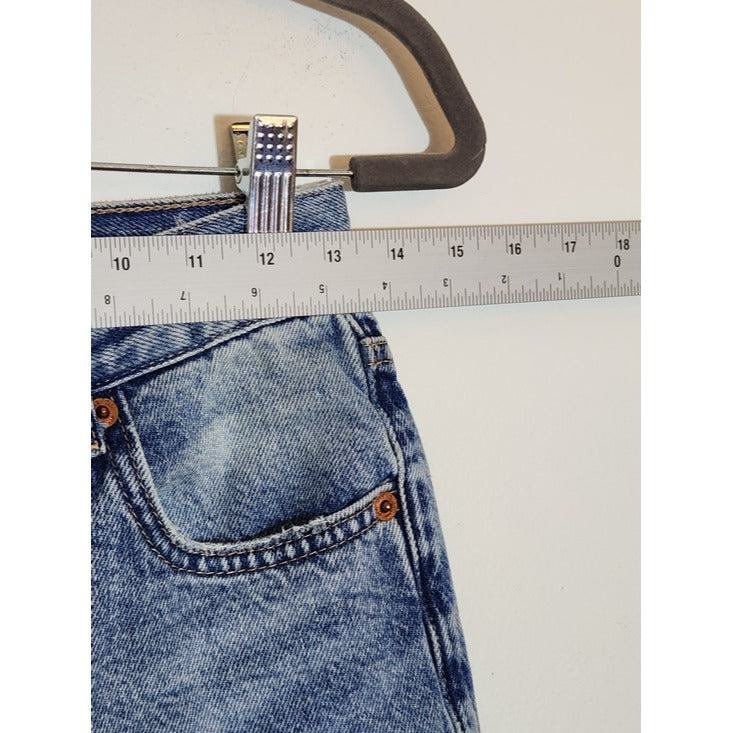 Zara High Waist Straight Leg Distressed Cut-off Jeans Size 4