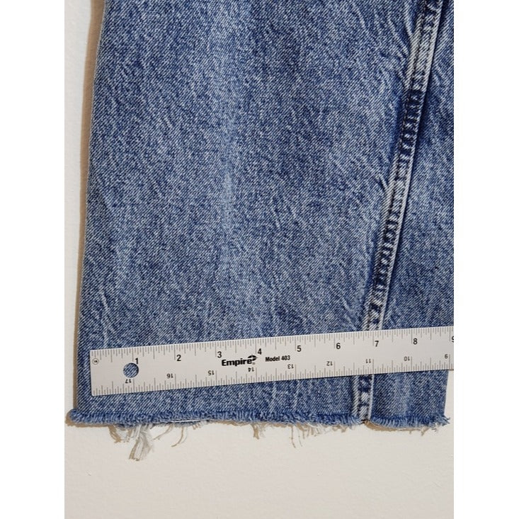 Zara High Waist Straight Leg Distressed Cut-off Jeans Size 4