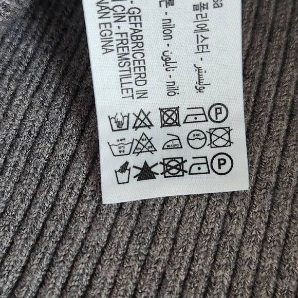 Zara Gray Ribbed Knit Sleeveless Turtleneck Tunic Sweater Size Medium
