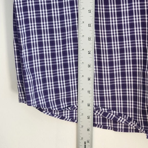 J. Maverick Men's Purple Plaid Long Sleeve Buttondown Shirt Size Large