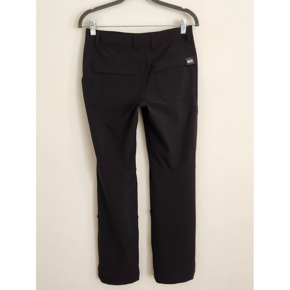 REI Womens Black Cargo Hiking Outdoor Pants Roll-Tab Hem Size 0 Petite