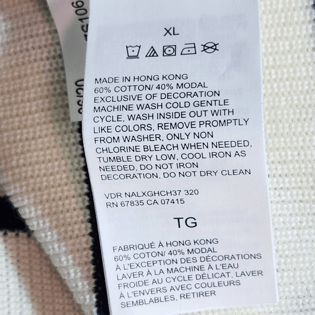 Nautica Black and Cream Stripe Sweater NWT Size XL Preppy Sweater