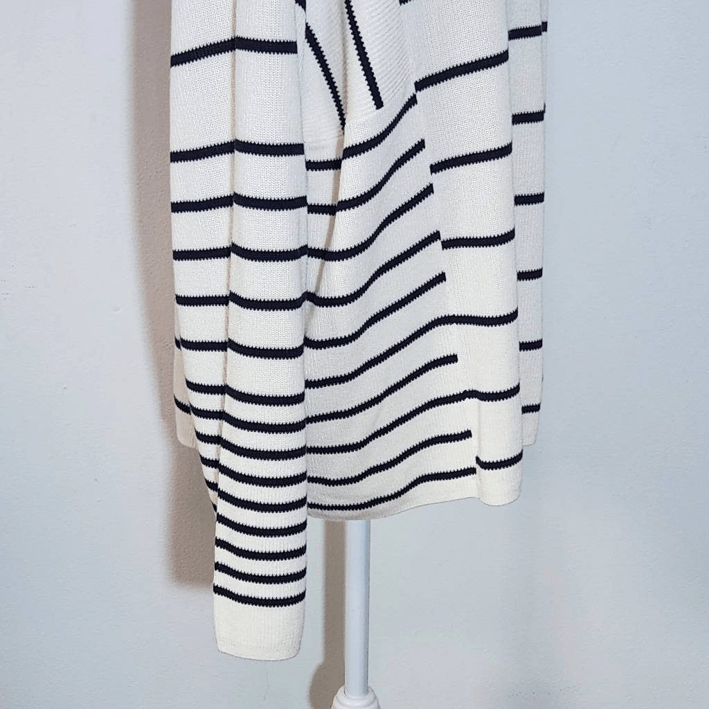 Nautica Black and Cream Stripe Sweater NWT Size XL Preppy Sweater