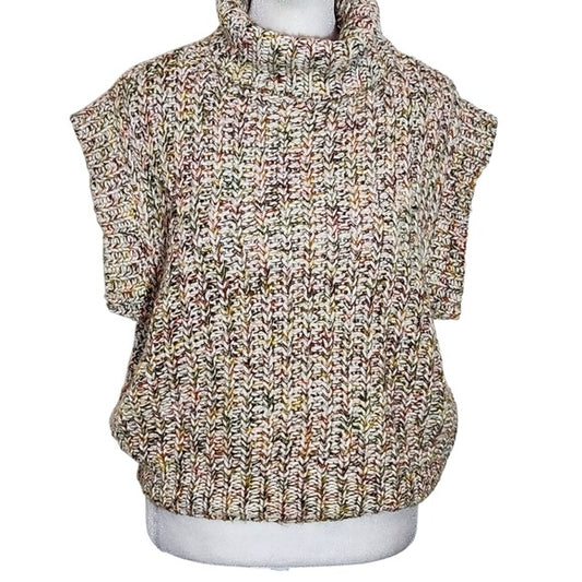 Noisy May Multi-Color Chunky Knit Sweater Vest Size Small Cropped Vest