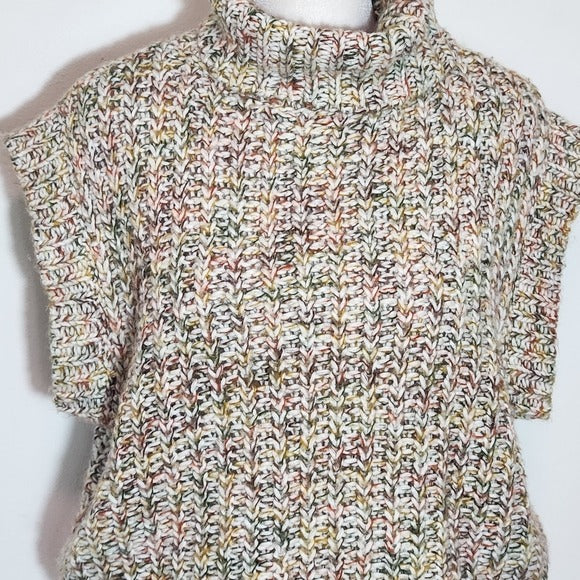 Noisy May Multi-Color Chunky Knit Sweater Vest Size Small Cropped Vest