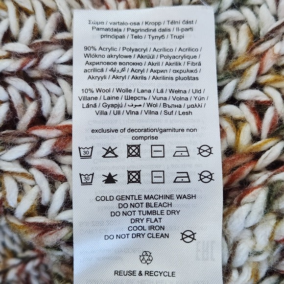 Noisy May Multi-Color Chunky Knit Sweater Vest Size Small Cropped Vest