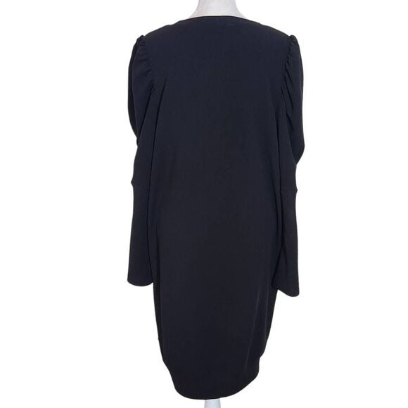 Yakira Bella Black Dress with Puffy Sleeves Size Medium Black Knee-Length Dress
