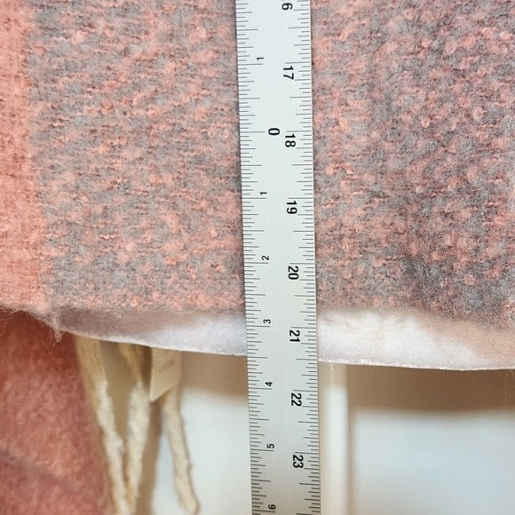 Styline Gray and Pink Plaid Boho Poncho One Size NWT