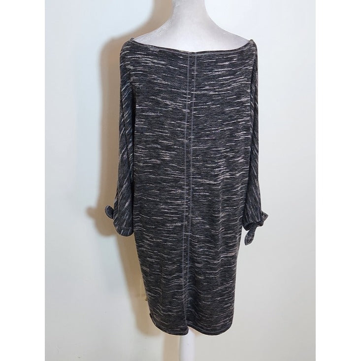 Max Studio Heathered Black Knit Mini Dress Size Medium