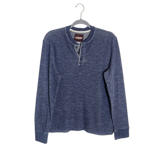 Alesbury Heather Blue Henley Shirt Size Large