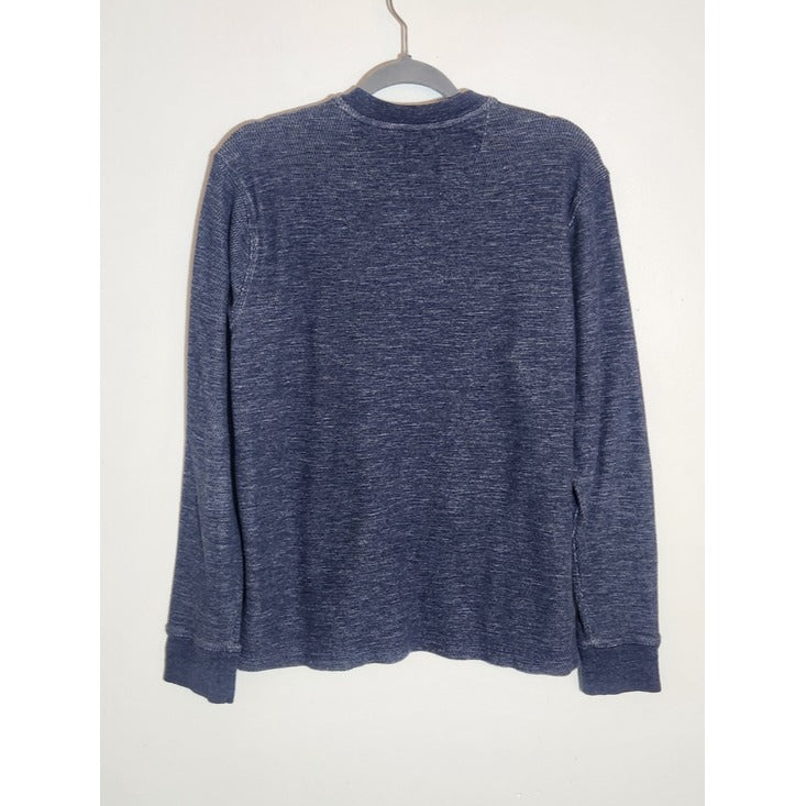 Alesbury Heather Blue Henley Shirt Size Large