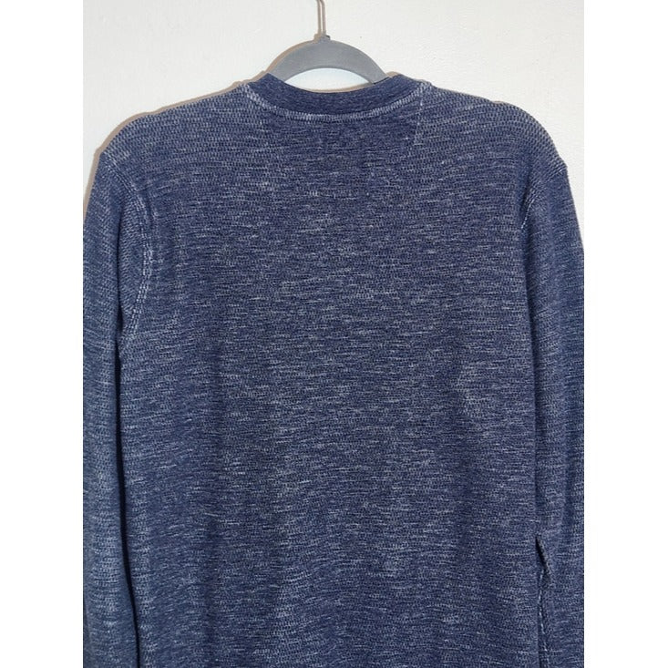 Alesbury Heather Blue Henley Shirt Size Large