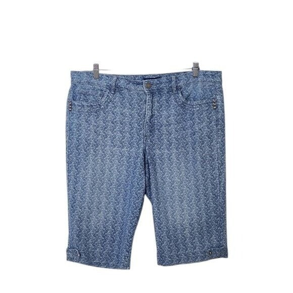 Bandolino Blue Print Denim Pedal Pushers Size 16 Bandolino Brady Shorts