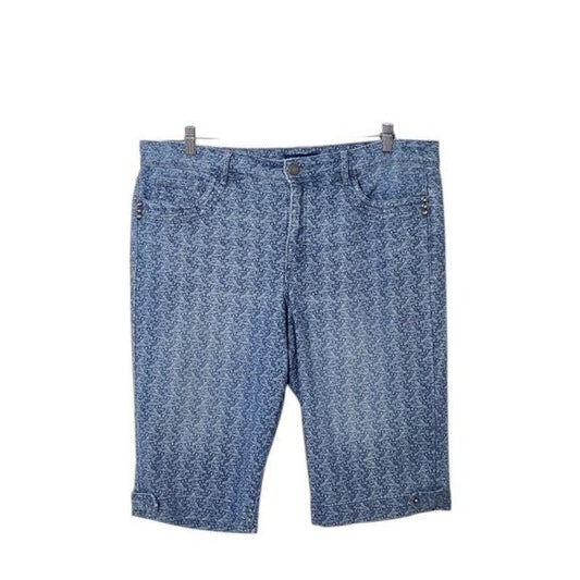 Bandolino Blue Print Denim Pedal Pushers Size 16 Bandolino Brady Shorts