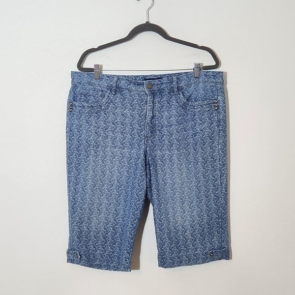 Bandolino Blue Print Denim Pedal Pushers Size 16 Bandolino Brady Shorts