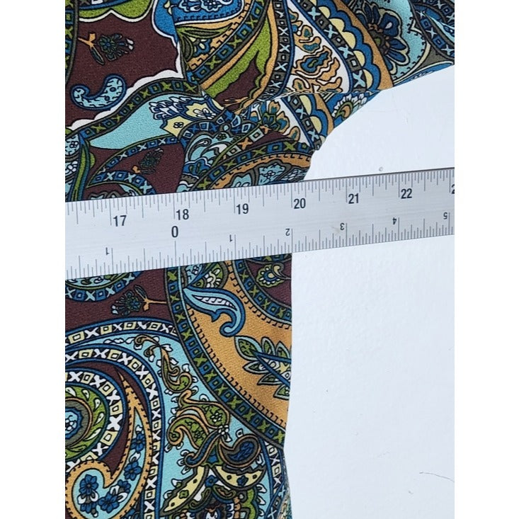 Ellen Weaver Womens Multicolor Paisley Blouse with Tie Neckline Size Small