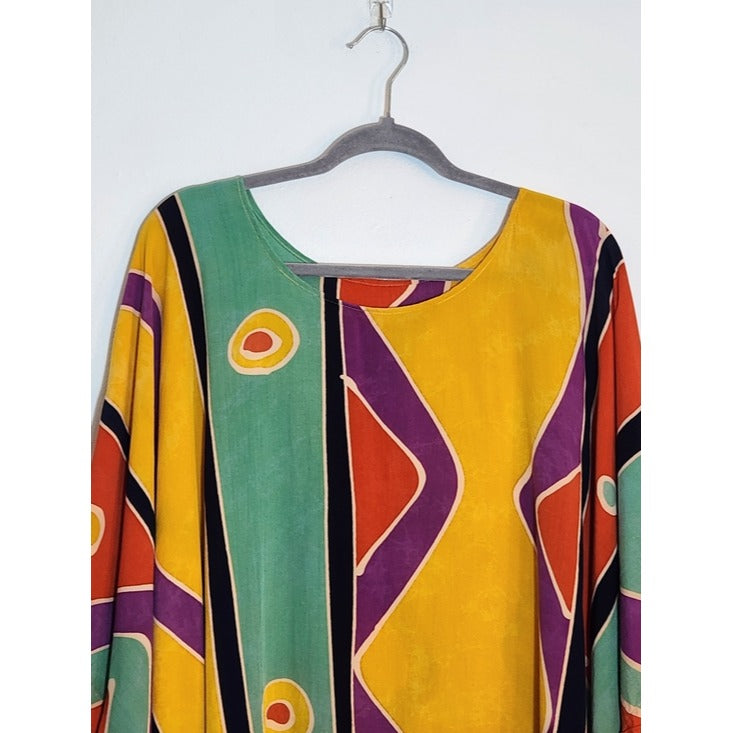 Kembali Collection Multicolor Fringe Poncho One Size