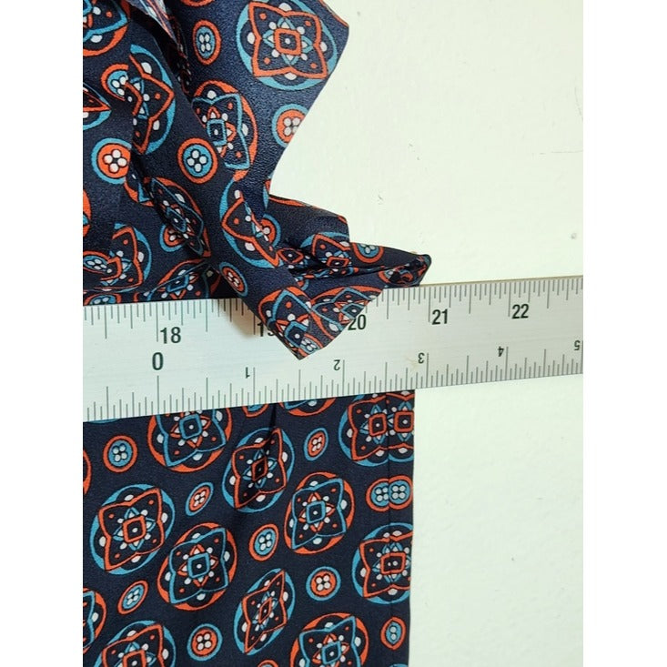 Banana Republic Navy Medallion Print Ruffle Blouse Size Large