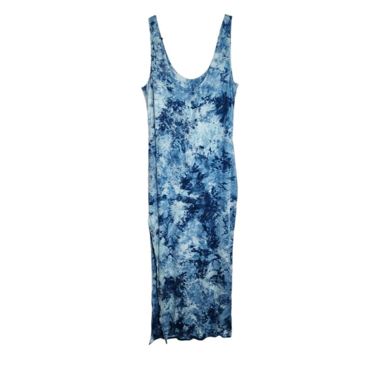 Fashion Nova Blue Tie Dye "Don't Let Her Go" Maxi Bodycon Dress Size 3X NWT