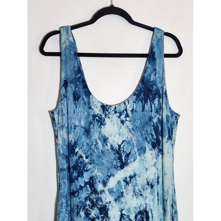 Fashion Nova Blue Tie Dye "Don't Let Her Go" Maxi Bodycon Dress Size 3X NWT