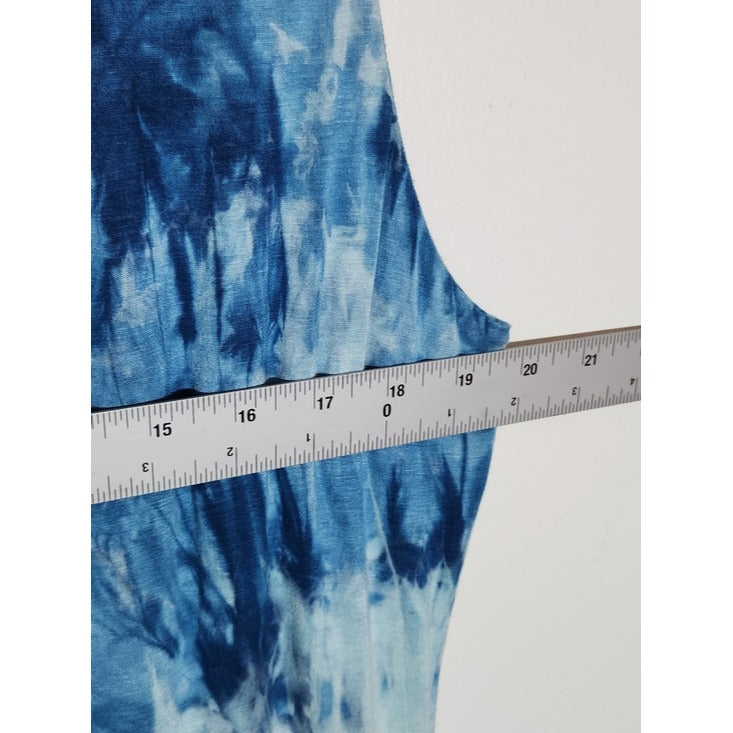 Fashion Nova Blue Tie Dye "Don't Let Her Go" Maxi Bodycon Dress Size 3X NWT