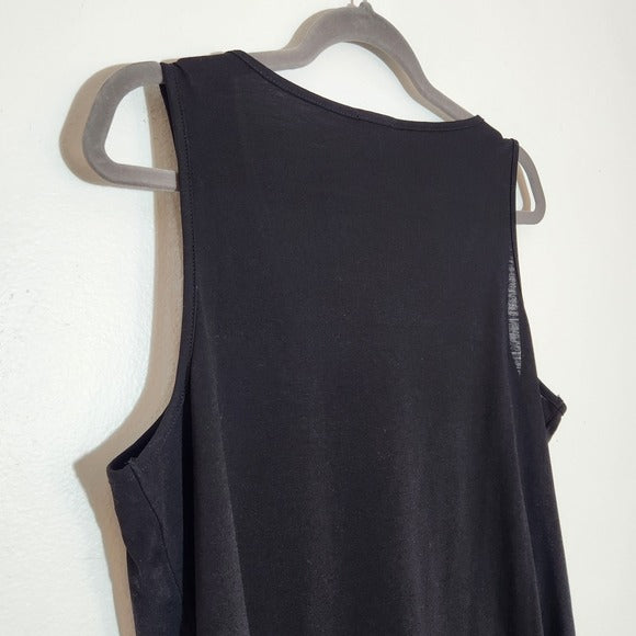 Talbots Black Sleeveless Layered Front Top Size Large NWT
