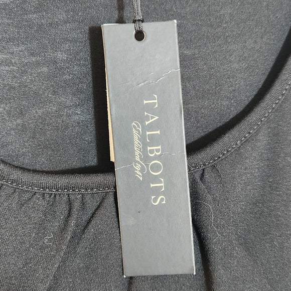 Talbots Black Sleeveless Layered Front Top Size Large NWT