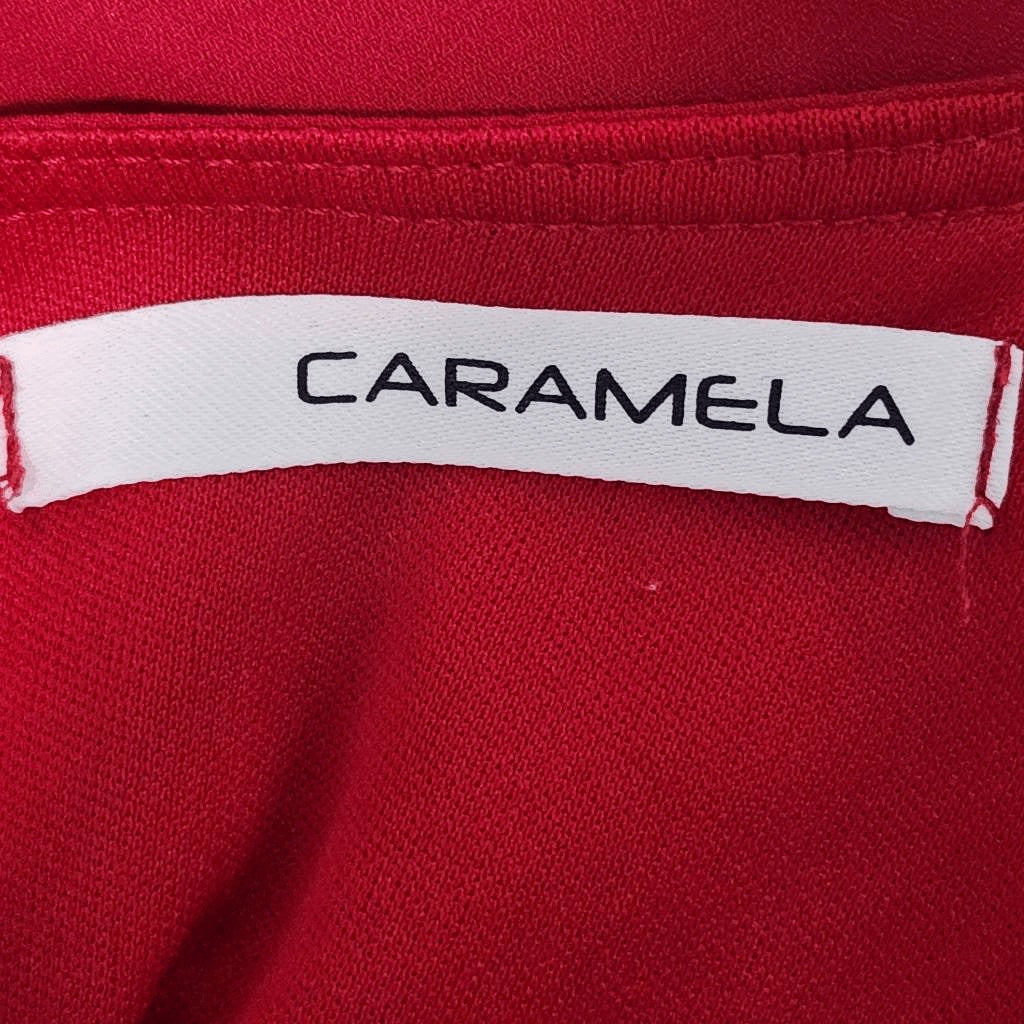 Caramela Red Ruffle Trim Mini Dress Size Small Oversized Red Mini Dress