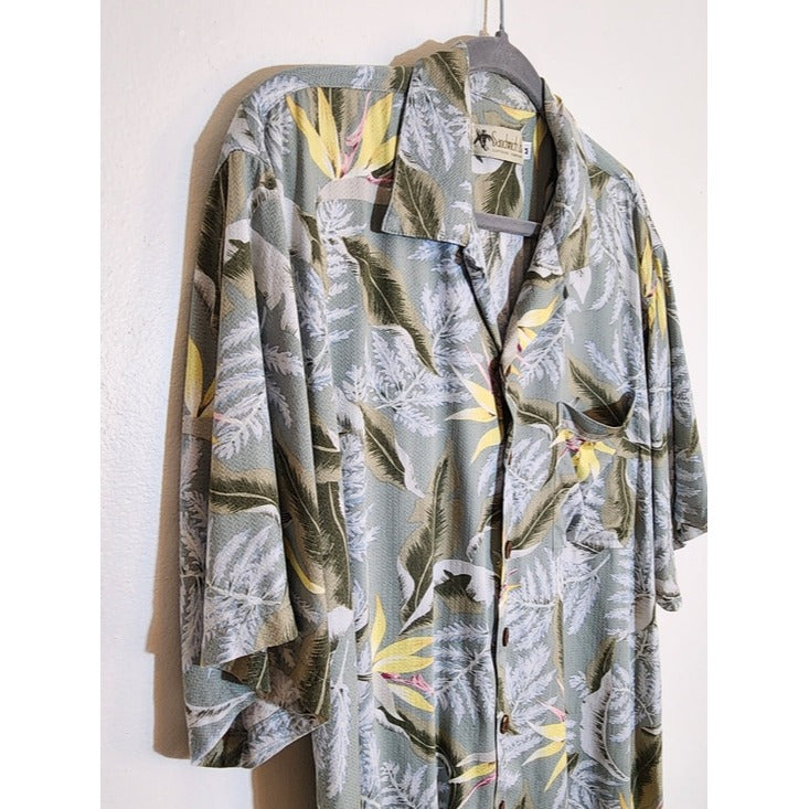 Sandwich Isle Sage Green Hawaiian Shirt Size Medium