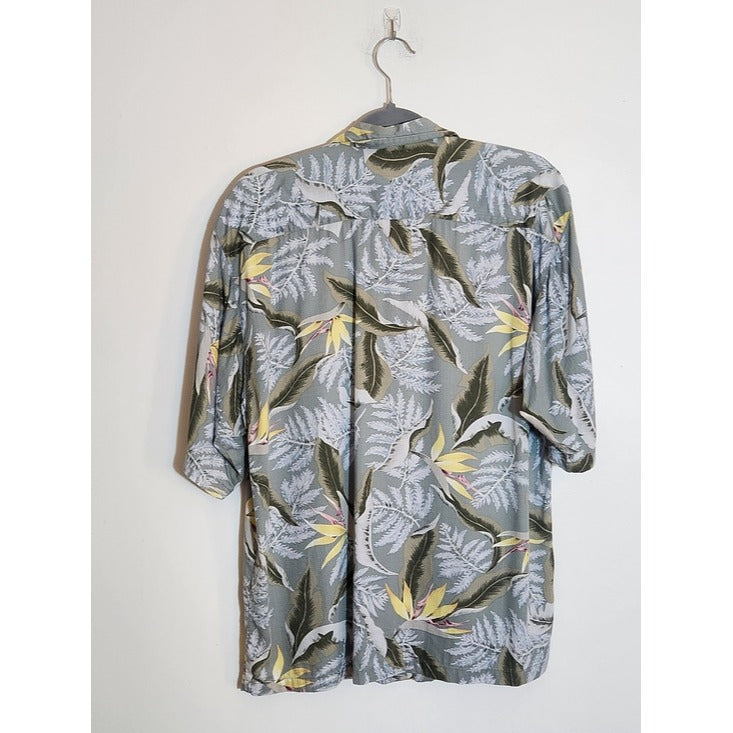 Sandwich Isle Sage Green Hawaiian Shirt Size Medium