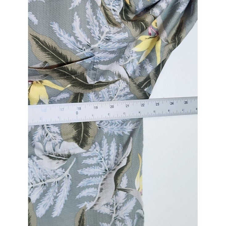 Sandwich Isle Sage Green Hawaiian Shirt Size Medium