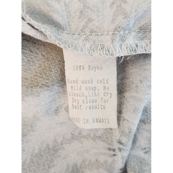 Sandwich Isle Sage Green Hawaiian Shirt Size Medium
